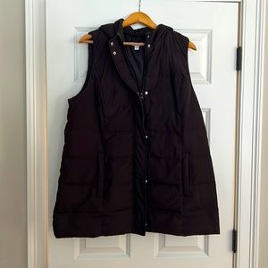 JJill black Vest with hood